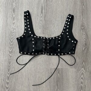 Leather crop top (M)